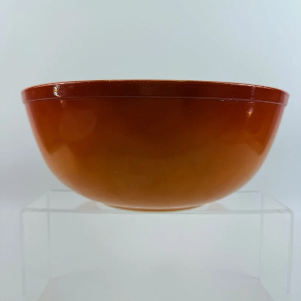 Vintage Pyrex Flameglo Mixing Bowl Set 404 403 401 Orange Nesting Bowls